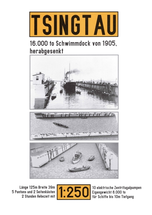 Tsingtau - 16.000 to Schwimmdock von 1905, herabgesenkt