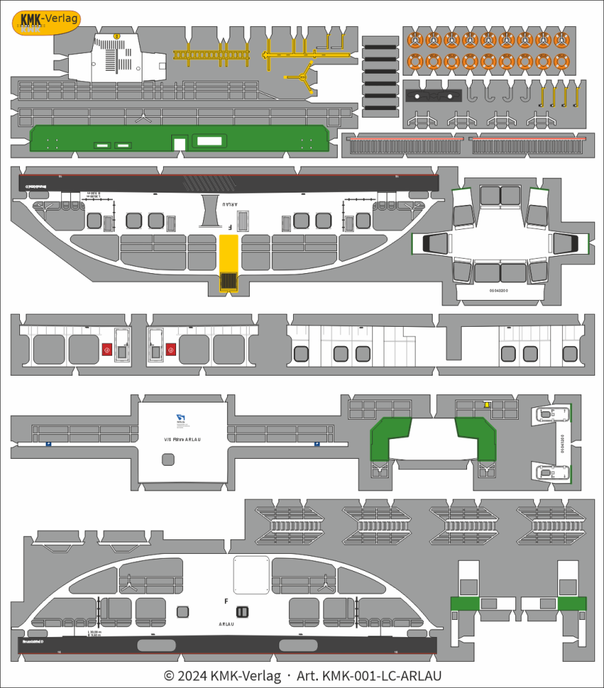 bedruckter Lasercutsatz für die NOK-Fähren der ARLAU-Klasse
